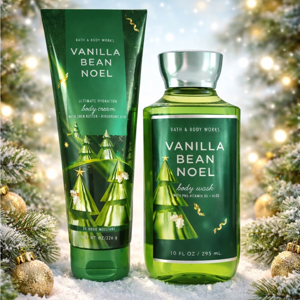 Bath & Body Works Vanilla Bean Noel HYDRATION
body cream and Body Wash Set